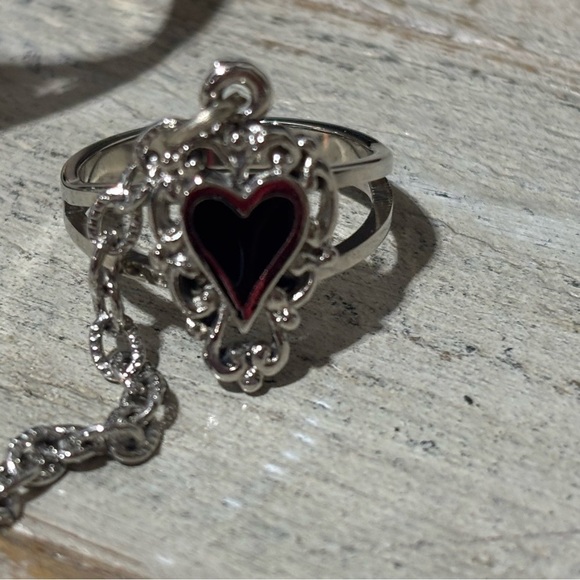 Vintage❤️1995 Signed EJC Ebony Heart Bracelet & Ring - Picture 3 of 5